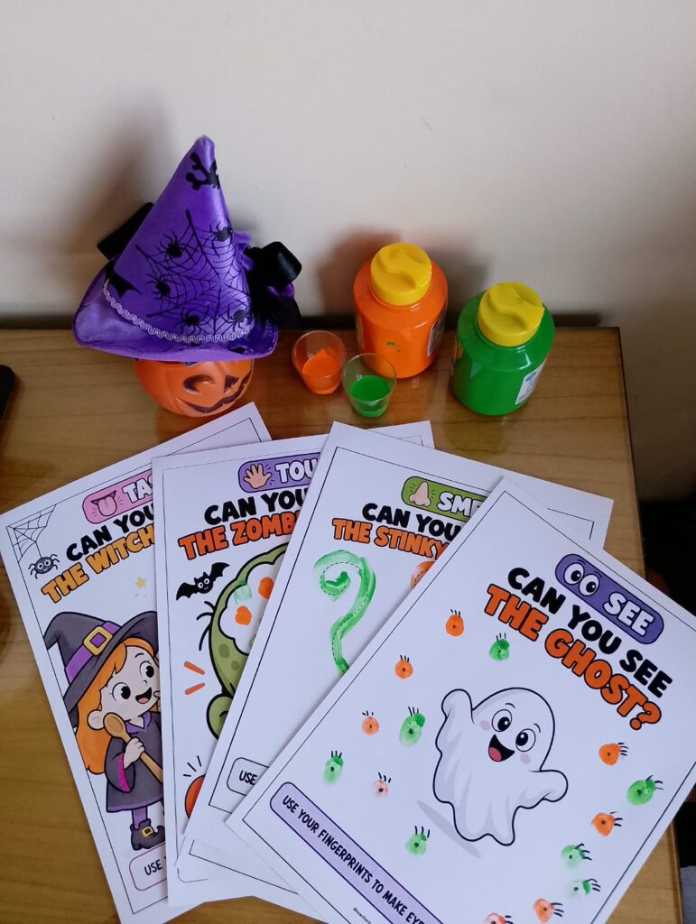 Halloween – Five Senses Fingerprint Crafts